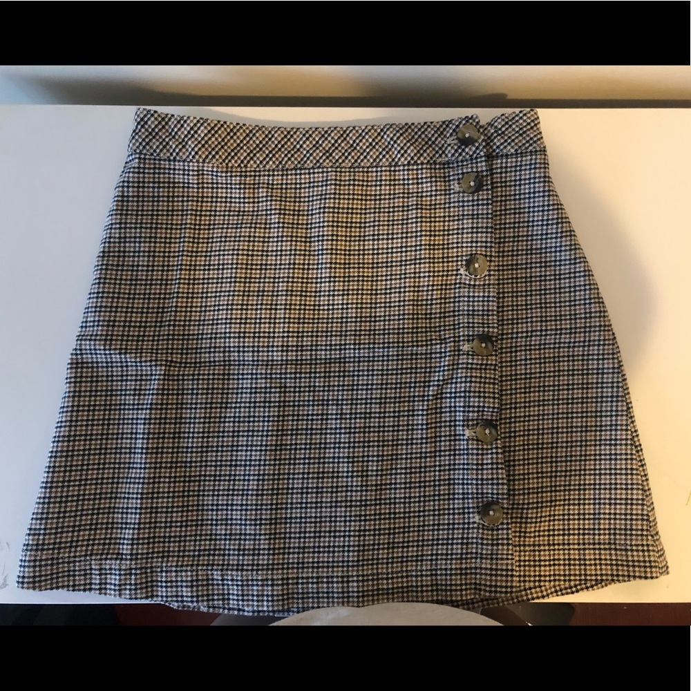 Plaid Button Down Mini Skirt